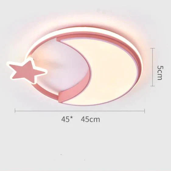 Children’s Room Lamp Bedroom Simple Modern Ceiling Nordic Cartoon Creative Star Moon D / Warm