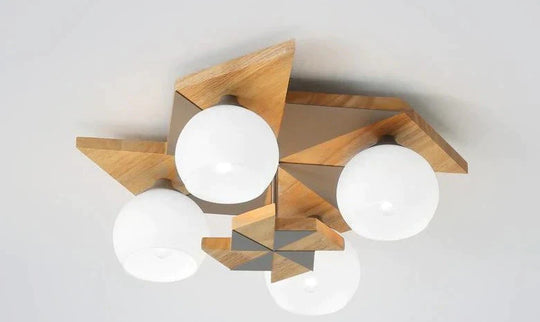 Nordic Log Gale Children’s Bedroom Ceiling Lamp 50Cm Grey / Bulb Not Included
