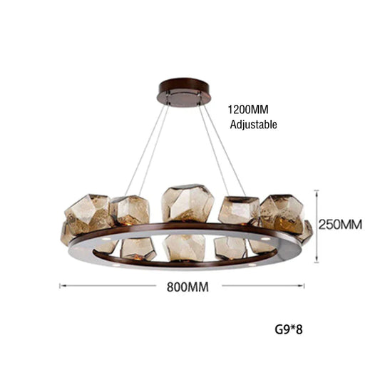 Nordic Creative Living Room Chandelier Modern Minimalist Shaped Glass 8 Heads / White Light Pendant
