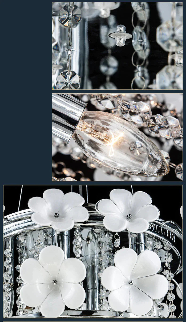 Modern Led Crystals Pendant Lights Crystal Hanging White Lamps For Living Room Bedroom Corridor