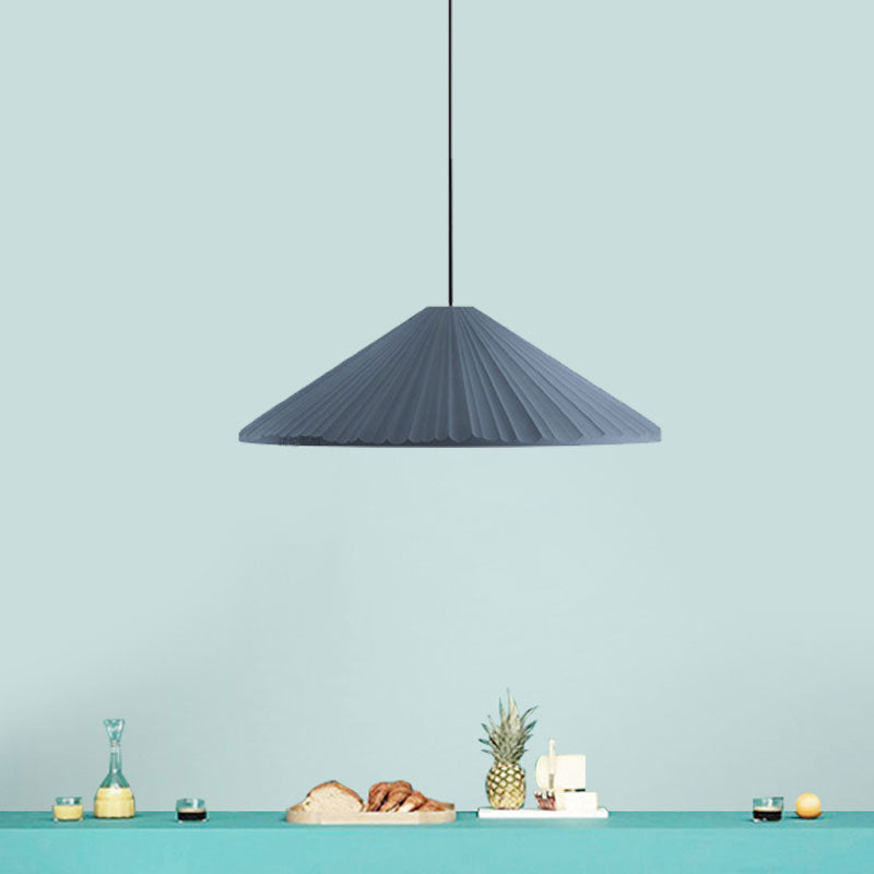 Federica - Nordic White/Pink/Blue Ribbed Cone Pendant Light Style 1 Living Room Hanging Lamp