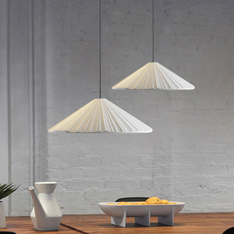 Federica - Nordic White/Pink/Blue Ribbed Cone Pendant Light Style 1 Living Room Hanging Lamp