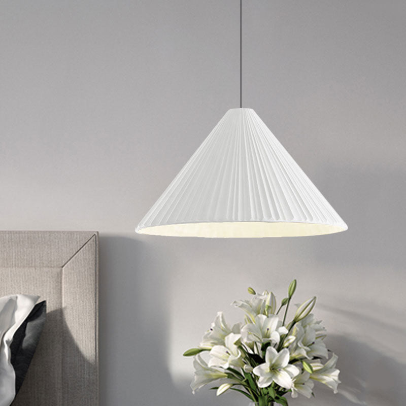 Federica - Nordic White/Pink/Blue Ribbed Cone Pendant Light Style 1 Living Room Hanging Lamp