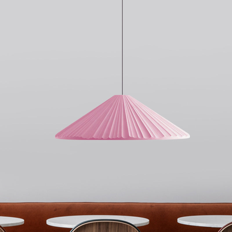 Federica - Nordic White/Pink/Blue Ribbed Cone Pendant Light Style 1 Living Room Hanging Lamp