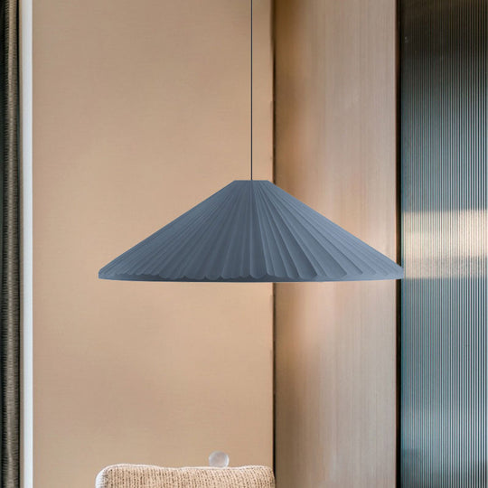 Federica - Nordic White/Pink/Blue Ribbed Cone Pendant Light Style 1 Living Room Hanging Lamp