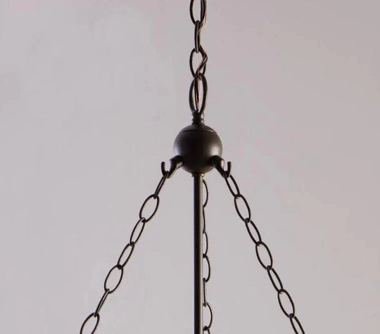 Round American Country Glass Chandelier Candle Lamp Bucket Pendant