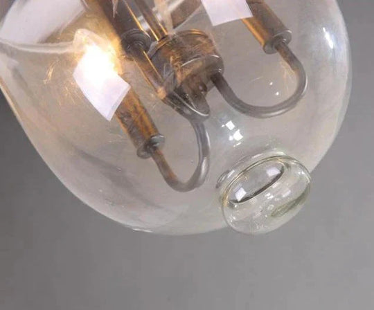 Round American Country Glass Chandelier Candle Lamp Bucket Pendant