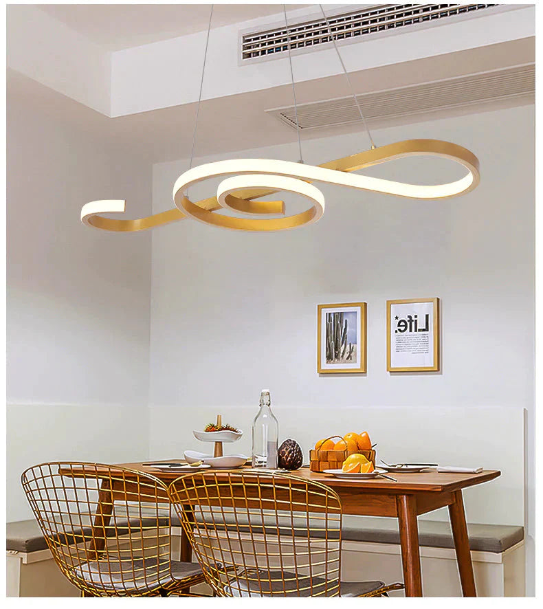 Nordic Post - Modern Led Restaurant Chandelier Creative Simple Lighting Golden / White Light Pendant