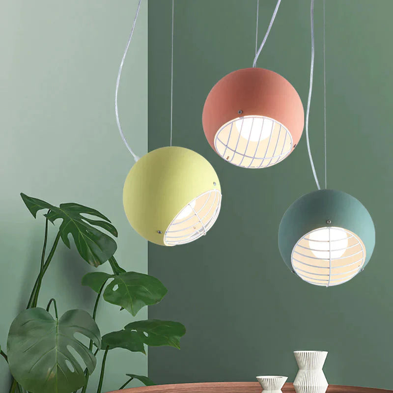 Bedroom Bedside Lamp Simple Dining Room Bar Creative Bay Window Chandelier Single Head Metal Round