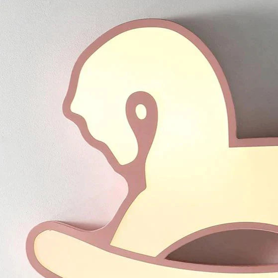 Simple Modern Cartoon Horse Bedroom Led Ceiling Lamp