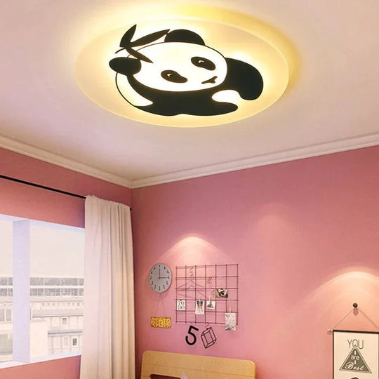 Simple Modern Children’s Room Lamp Panda Led Ceiling