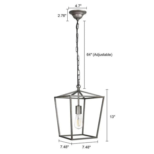Nordic Retro Restaurant Chandelier Dining Table Lamp Individual Creative Art Single Head Silve / No