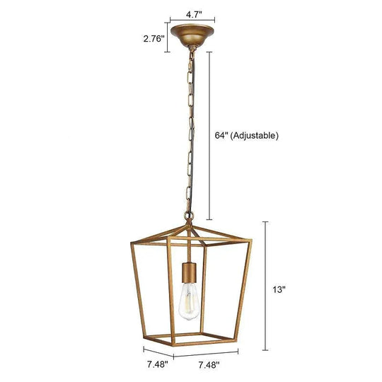 Nordic Retro Restaurant Chandelier Dining Table Lamp Individual Creative Art Single Head Golden /