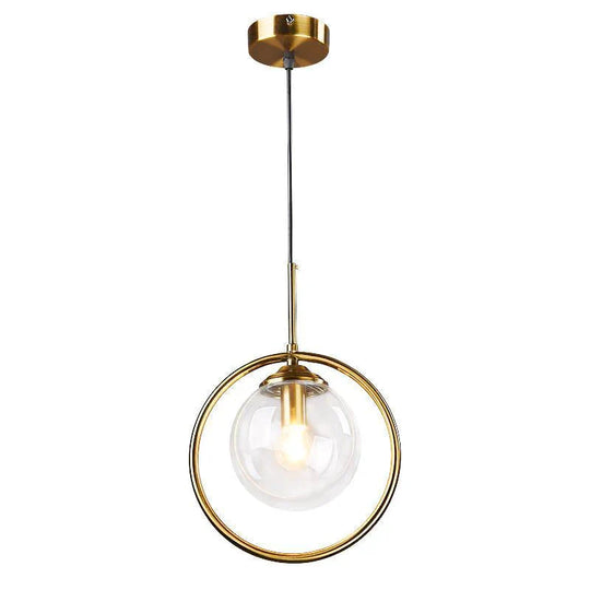 Nordic Gold Iron Chandelier Creative Post Modern Simple Bedroom Bedside Bar Coffee Restaurant Glass