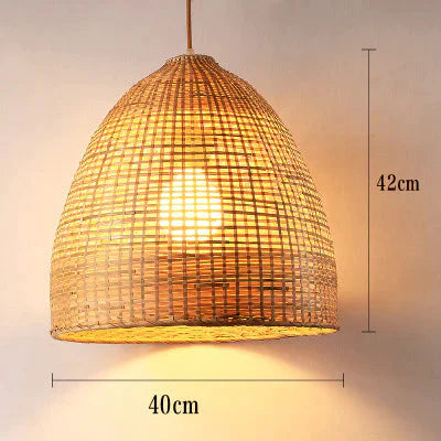 Bamboo Chandelier Dining Hall Lamp Decorated With Solid Wood Art Lamps D / Warm Light Pendant