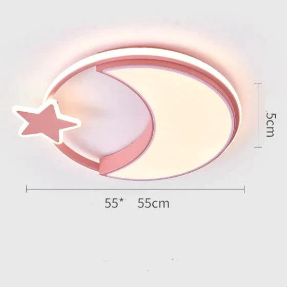 Children’s Room Lamp Bedroom Simple Modern Ceiling Nordic Cartoon Creative Star Moon D / Warm