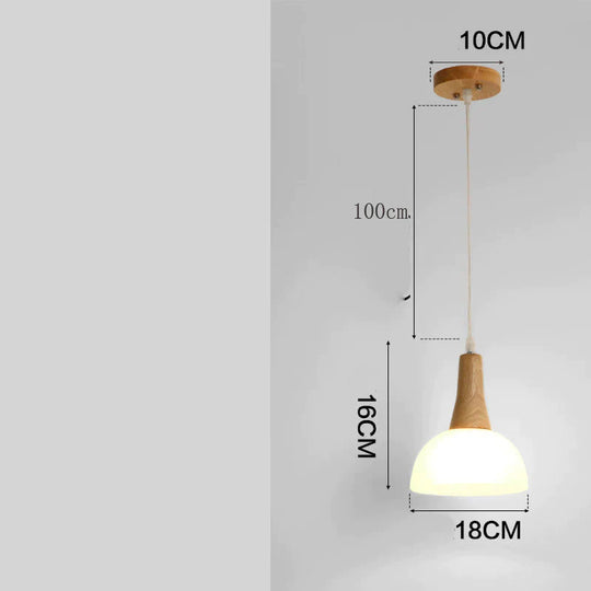 Nordic Restaurant Small Chandelier Solid Wood Creative Personality Single Head Three Bedside Bar