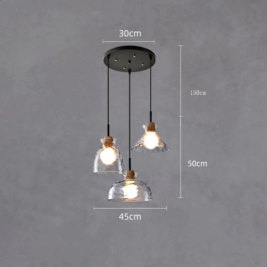 Designer’s Lamp Log Glass Small Chandelier Minimalist Dining Room Bar Staircase Porch Bedside 3