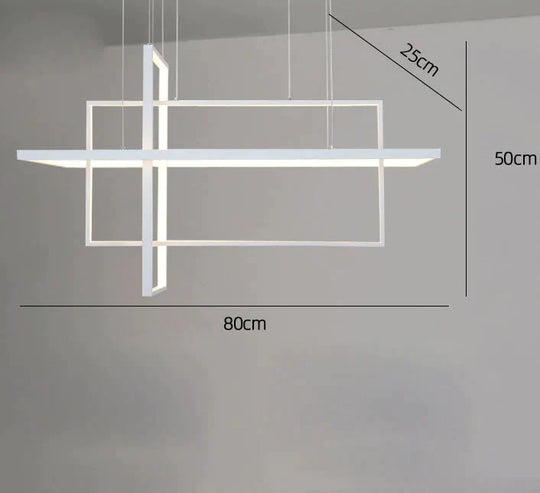 Rectangular Lamp Creative Art Geometric Chandelier Modern Simple Living Room Bedroom Dining Lamps