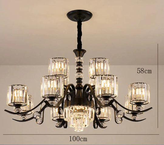 Living Room Crystal Chandelier Modern Simple Light Luxury Restaurant Atmospheric Lamp As Show / 12