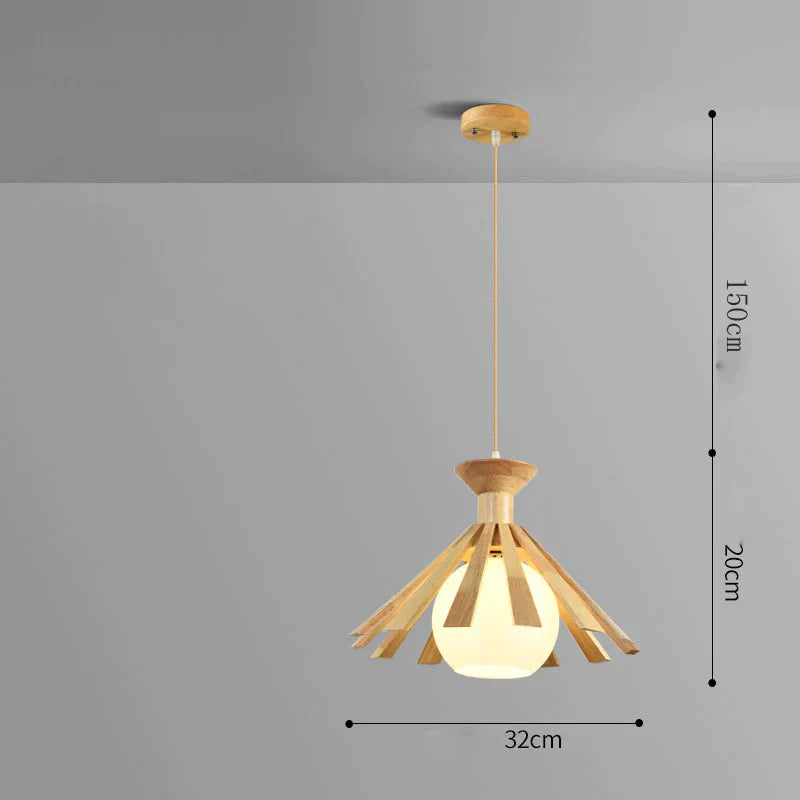 Chandelier Personalized Creative Restaurant Lamp Pinecone Nordic Simple Solid Wood Tatami Bedroom