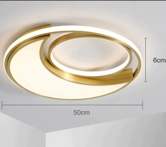 Copper Nordic Light In The Bedroom Simple Modern Led Ceiling Lamp Creative Personality Room
