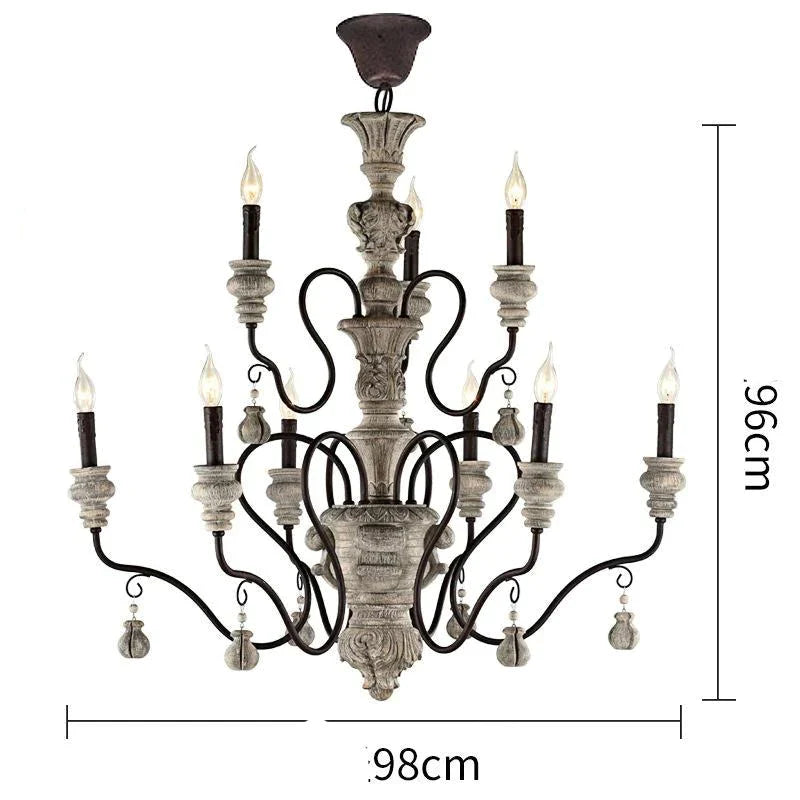 Nordic Country Retro Chandelier Nostalgic Living Room Restaurant Light In The Bedroom Wrought Iron