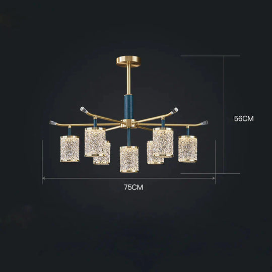 Nordic Luxury Crystal Living Room Chandelier Copper Postmodern Restaurant Simple Creative