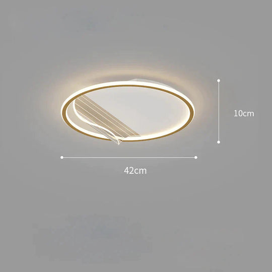 Simple Modern Bedroom Ceiling Lamp Light Luxury Led Whole House Living Room Gold Lighting / Round -