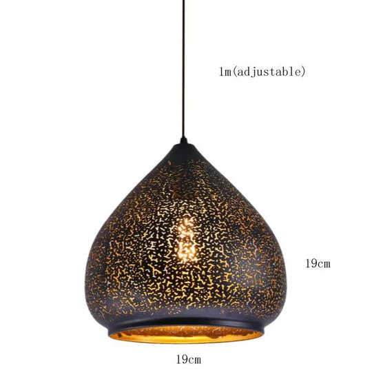 Vintage Pendant Light Nordic Porous Loft Iron Etching Lampshade A Model Without Bulb