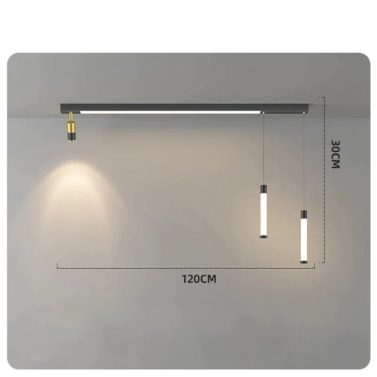 Restaurant Chandelier Modern Minimalist Nordic Table Bar Office Led Long Lamp Lamps A Black /
