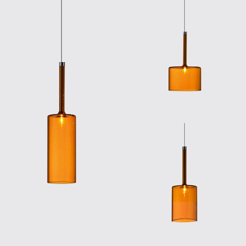 Sofia - Modernist 1 - Light Grey/Red/Orange Led Pendant Light Fixture