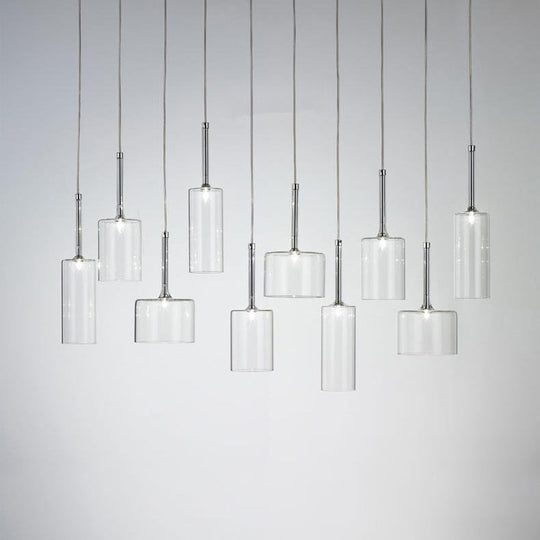 Sofia - Modernist 1 - Light Grey/Red/Orange Led Pendant Light Fixture