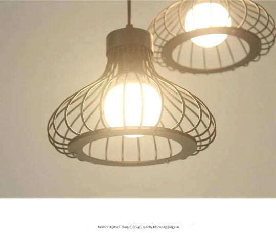 Retro Iron Chandelier Restaurant Bar Creative Black Wire Pendant