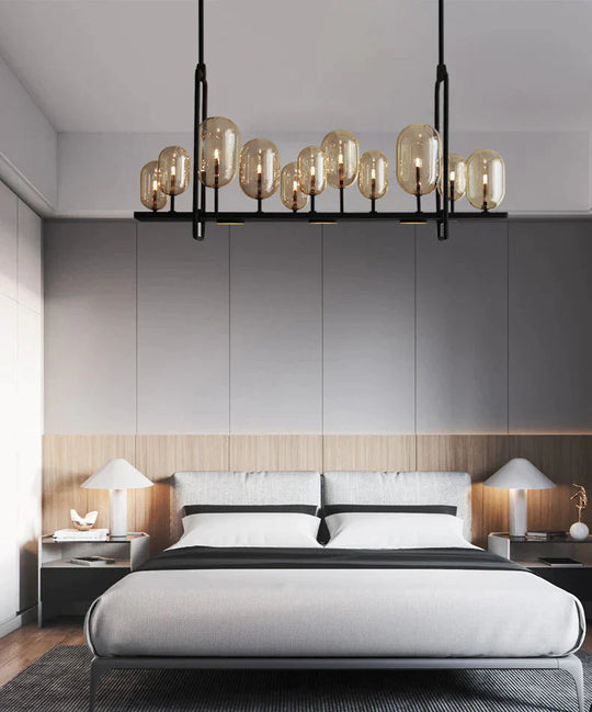 American Retro Wrought Iron Chandelier Rectangle Pendant