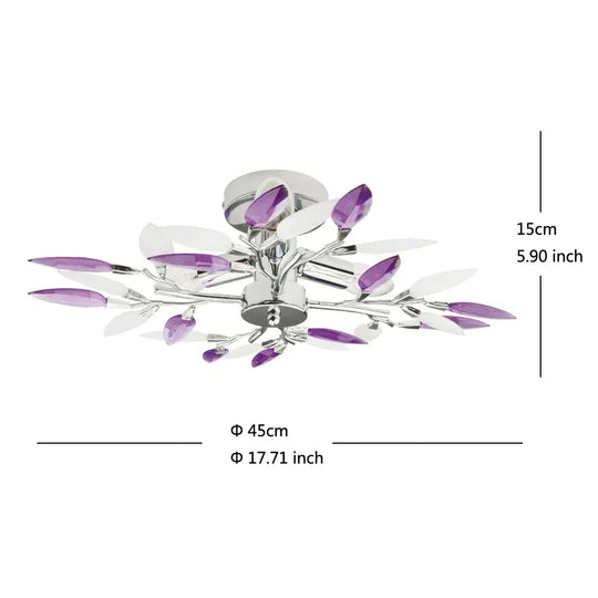 Modern Minimalist Led Living Room Dining Bedroom Creative Ceiling Lamp Purple / No Bulb