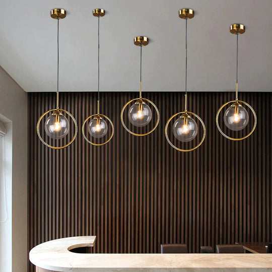 Nordic Creative Minimalist Bar Study Bedroom Bedside Magic Bean Lamp Glass Chandelier Pendant