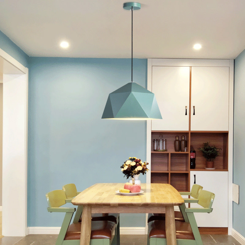 Sabine - Macaron Pendant Light: Polyhedral Bowl Metallic Finish