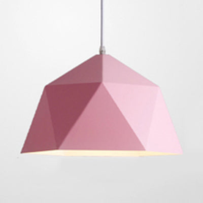 Sabine - Macaron Pendant Light: Polyhedral Bowl Metallic Finish