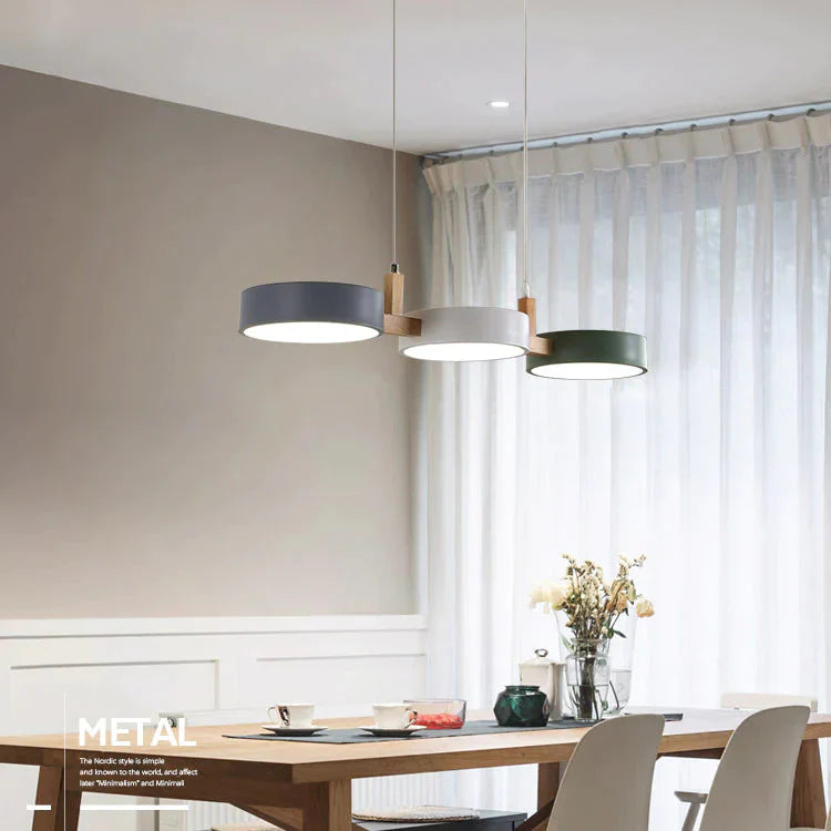 Three Head Restaurant Lamp Modern Simple Makaron Color Bar Bedroom Cafe Chandelier Pendant