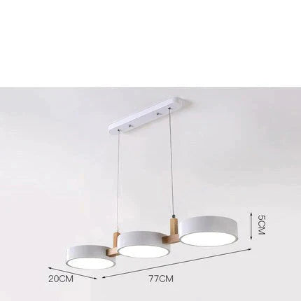 Three Head Restaurant Lamp Modern Simple Makaron Color Bar Bedroom Cafe Chandelier White / 3 Heads