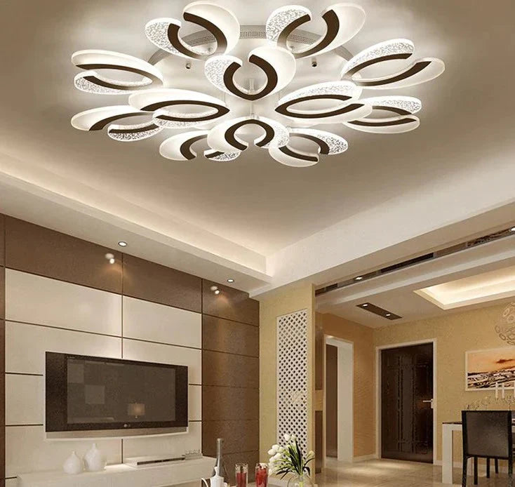 Creative Acrylic New Living Room Led Ceiling Three - Color Light / 12 Heads 90Cm*12Cm