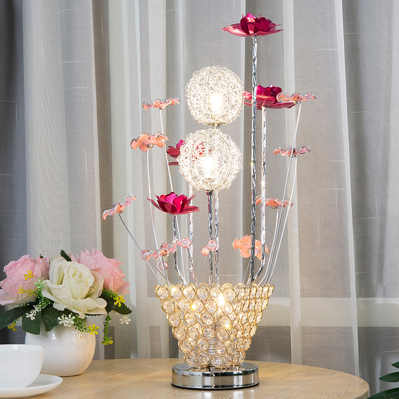 Stella - Golden Art Decor Rose And Dandelion Night Light Led Ironic Desk Lighting With Inserted