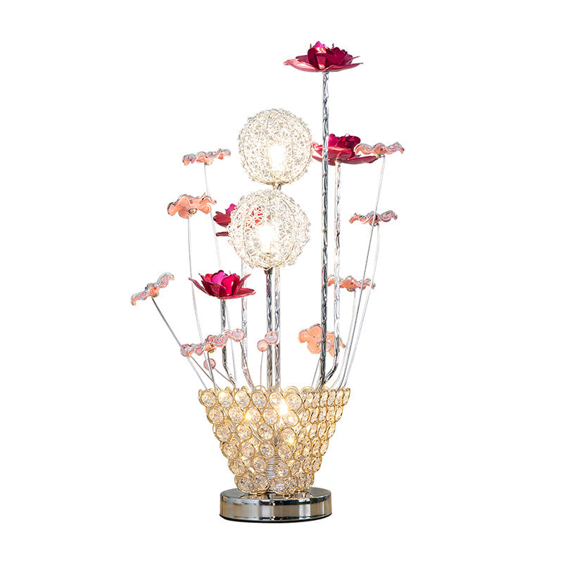 Stella - Golden Art Decor Rose And Dandelion Night Light Led Ironic Desk Lighting With Inserted