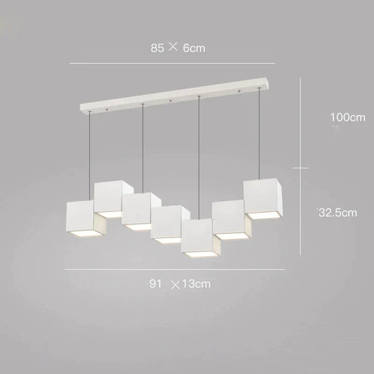 Simple Modern Bar Table Lamp Office Chandelier Designer Creative Geometric Dining Room White / 7