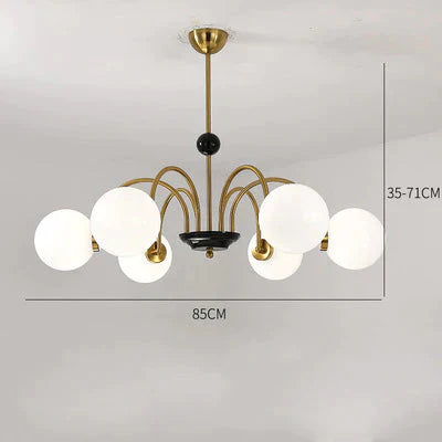 Wrought Iron Medieval Light Luxury Magic Bean Lamp Nordic Glass Chandelier Bedroom Living Room