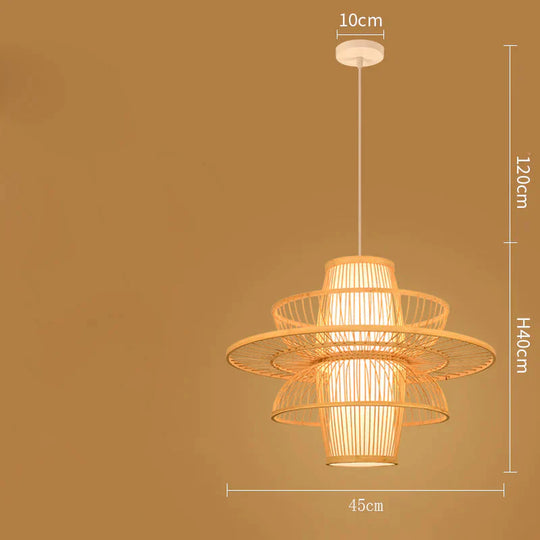 Bamboo Lanterns Restaurant Simple Tearoom Home Stay Chandelier As Show / Dia45Cm No Bulb Pendant