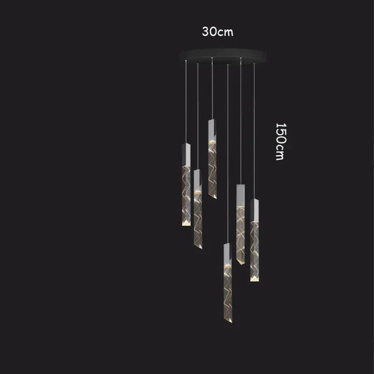 Staircase Chandelier Light Luxury Nordic Strip Restaurant Bar Living Room Empty Thermocline Rotary