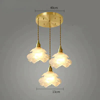 Brass Country B &amp; Hotel Corridor Living Room Dining Minimalist Mini Flower Chandelier 3 Round Discs