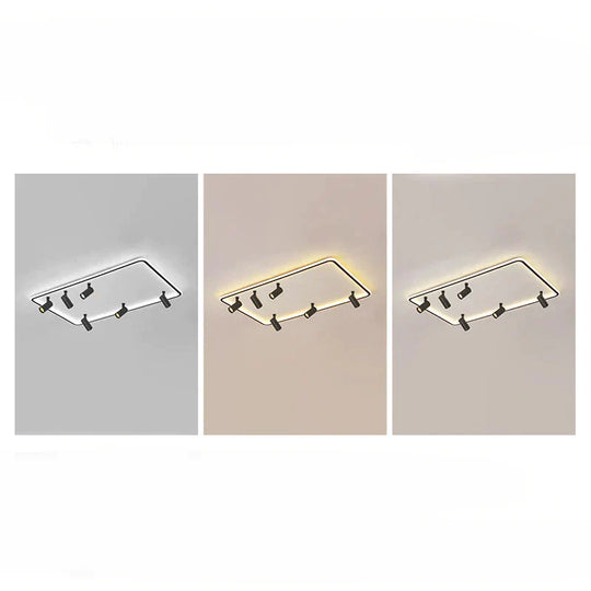 Simple Living Room Lamp Led Ceiling Modern Nordic Rectangular Dining Main Light In The Bedroom